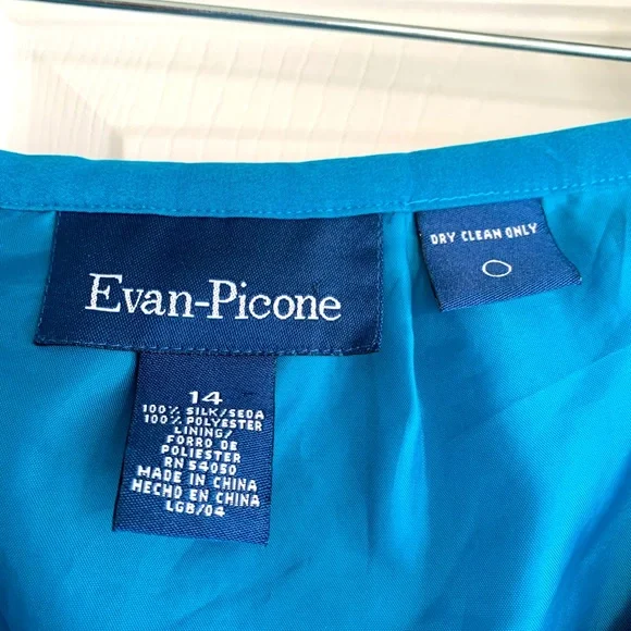 Blue silk skirt Evan-Picone size 14 - Picture 4 of 7